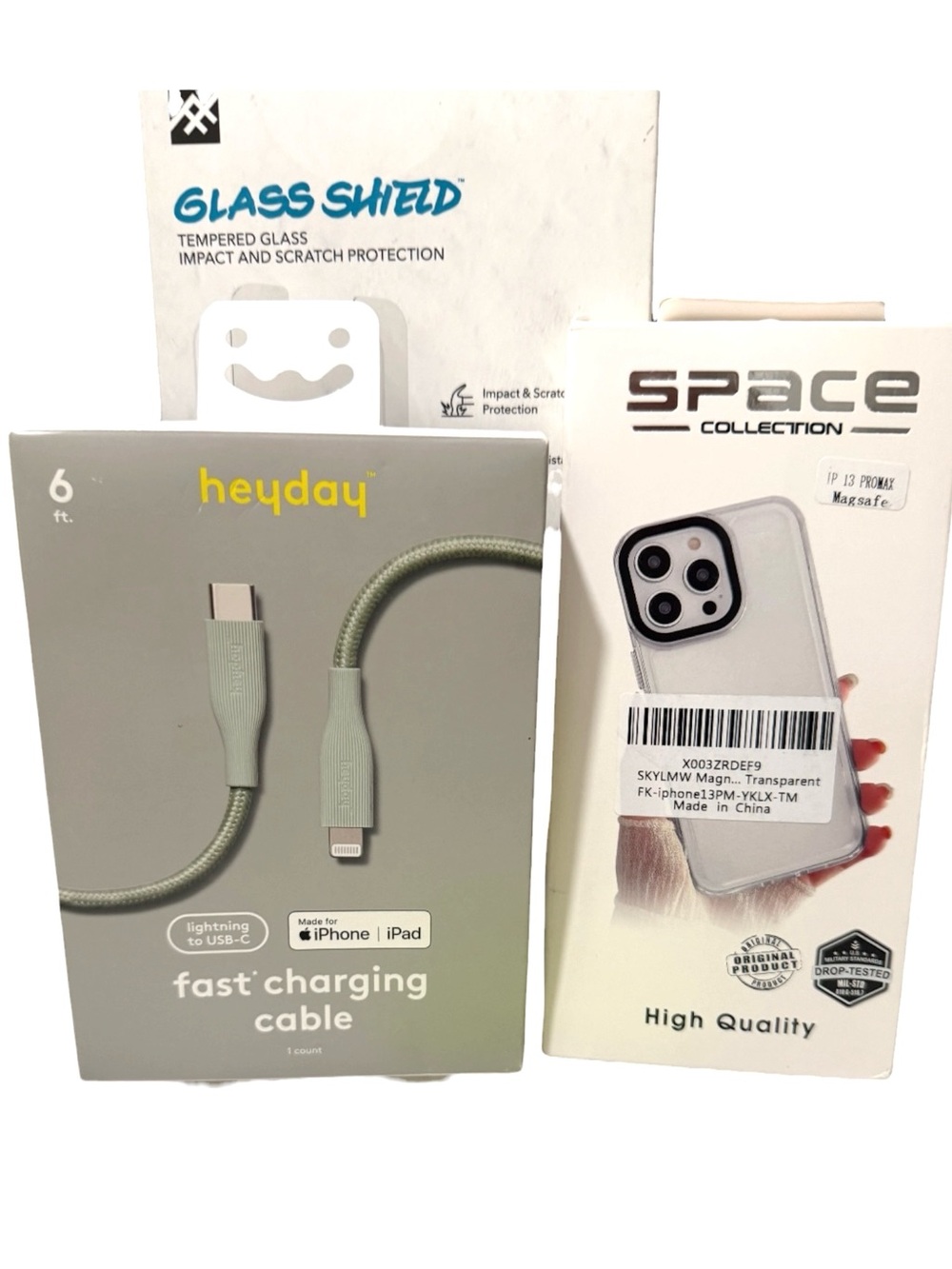 iPhone‎ 13 Pro Max Bundle: MagSafe Case, Glass Shield, 6ft Cable - NEW OB
